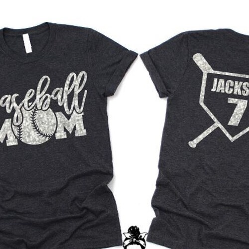 Baseball Mom Shirt Personalized Baseball Mom Glitter Etsy