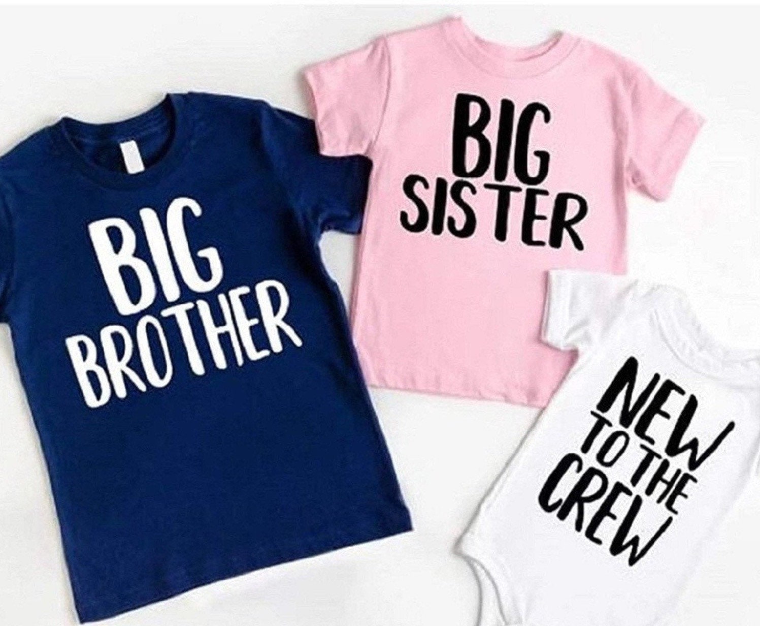 Big Brother Big Sister New to the Crew Sibling Shirts 3rd Etsy