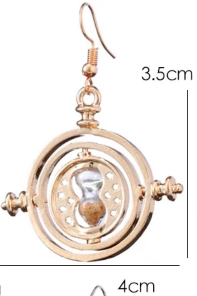 Harry Potter Rotating Time Turner Gold Hook Earrings Hour Etsy Australia
