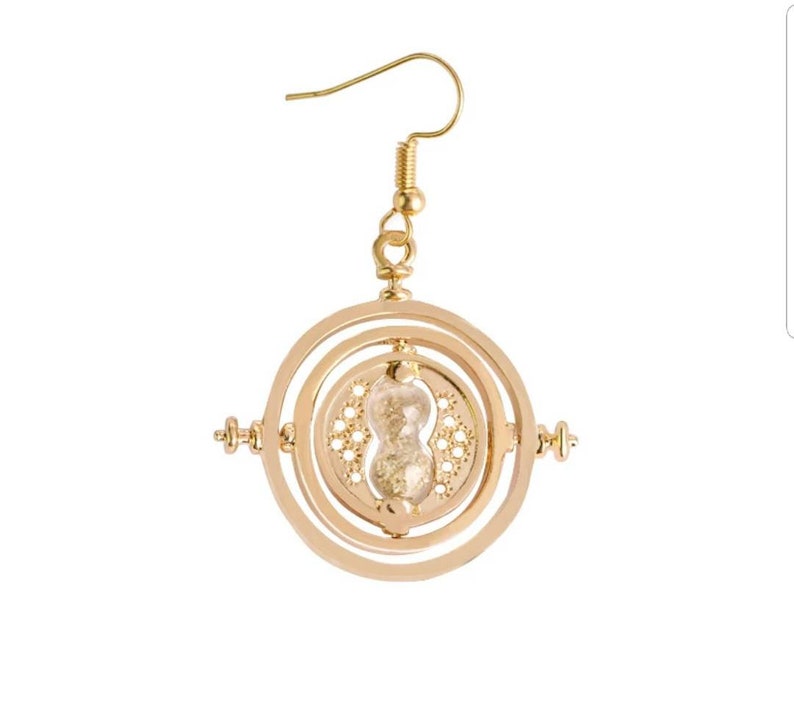 Harry Potter Rotating Time Turner Gold Hook Earrings Hour Etsy Australia