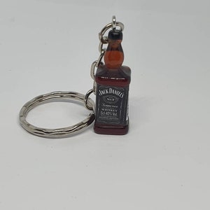 Vintage miniature whiskey liquor alcohol keychain keyring —