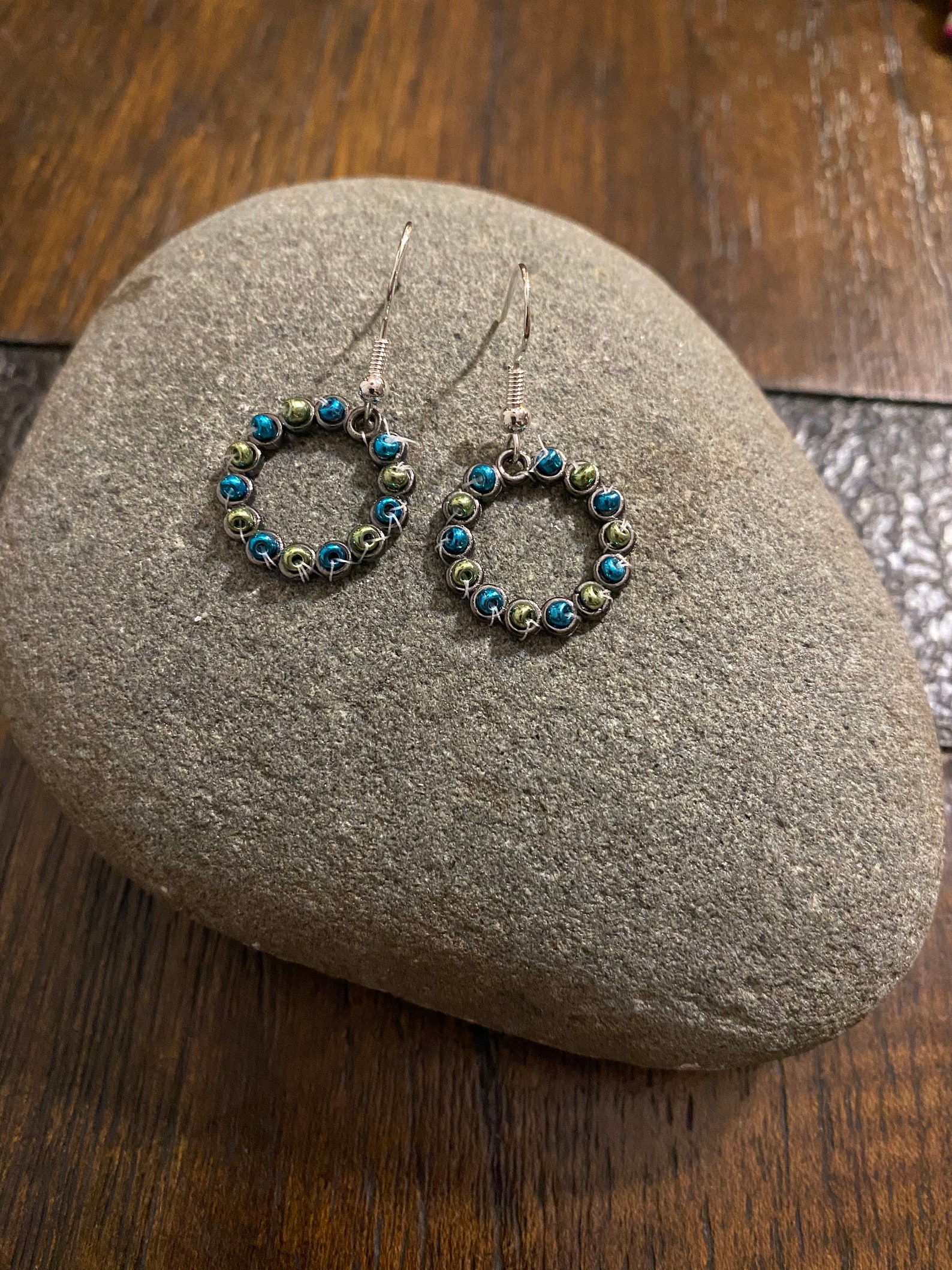 Circular beaded earrings Etsy