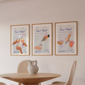 Juego de 3 impresiones digitales de bebidas para el registro de invitados, decoración de pared para carrito de bar, impresión de pared universitaria de moda, impresiones artísticas de bebidas para el bar de un apartamento
