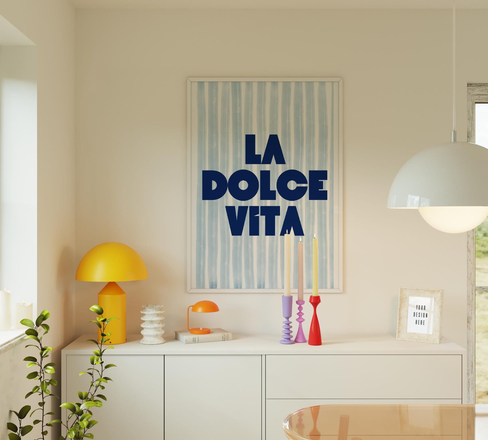 La Dolce Vita Art Print: Blue Coastal Stripe Poster (digital Download ...
