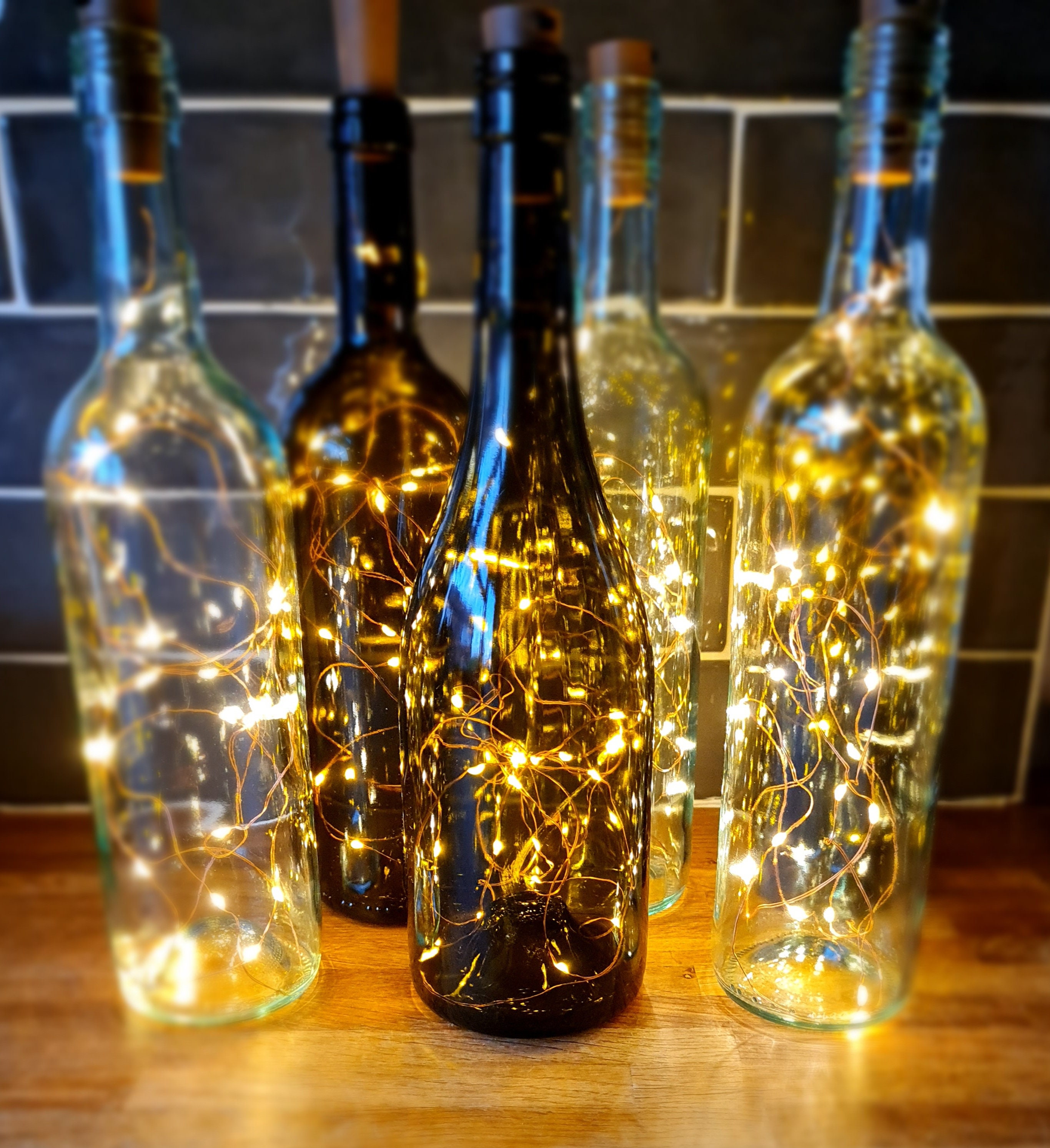Glass bottle with fairy cheap lights
