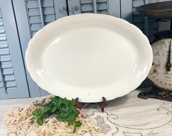 White Ironstone Oval 15" Platter - Colonial