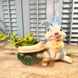 Vintage 1950s Walt Disney Thumper Spring Bunny Pottery Planter