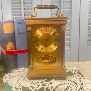 Schmid Benchmark Wind Up Brass Carriage Clock