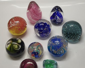 Vintage Collectable Art Glass Paperweights