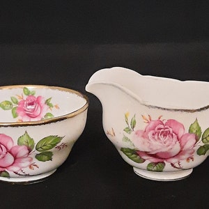 Vintage Melba Bone China Made In England, Creamer & Sugar bowl