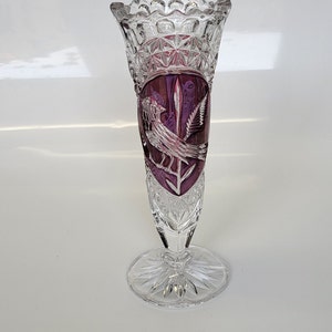 Hofbauer Byrdes Crystal Red Bird Vase