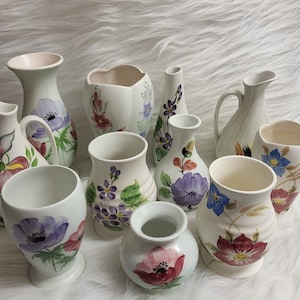 Art-Deco-Antik Vintage E Radford Sammler Krone Devon Keramik Keramik Vasen und Krug