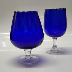Two Large Vintage Brandy sniffter art Glass