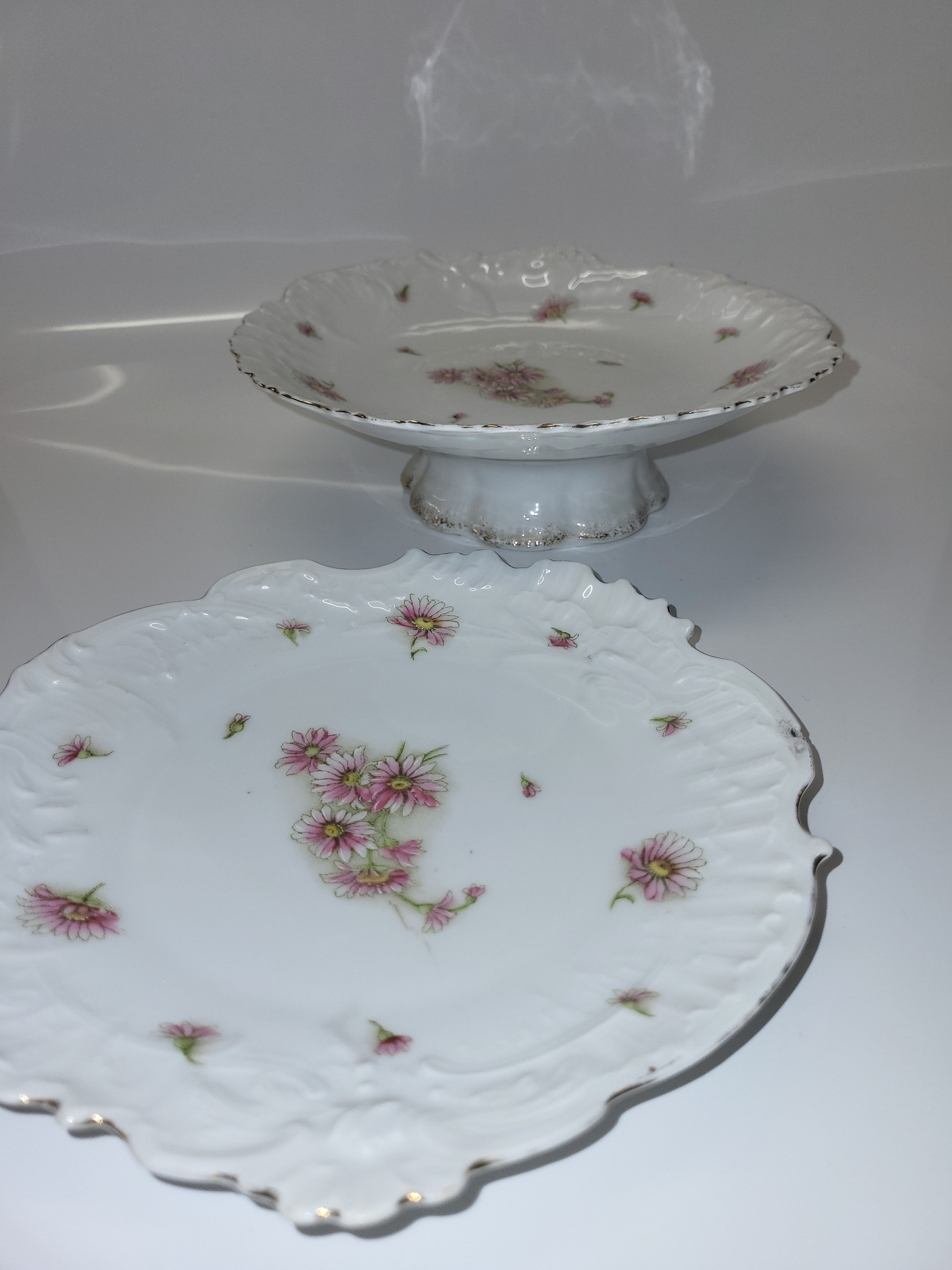 Bavarian cake stand and dessert plate Edelweiss Germany A fancy Edwardian dish for your vintage kitchen