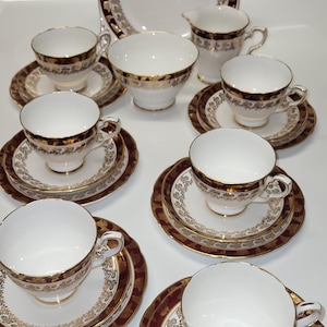 Royal Stafford bone china, made in England, vintage tea set, 21 pieces.