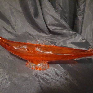 vintage red case glass pickle dish circa 40s