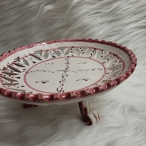 Vintage Nabeul Tunisie Pottery Ceramic Fruit bowl Handmade Painted