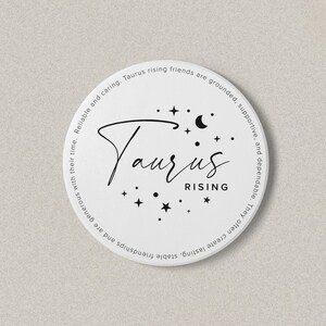 Taurus Rising Zodiac Coaster | black and white Decor, Astrological Gift, Astrology Lover, Horoscope Coasters