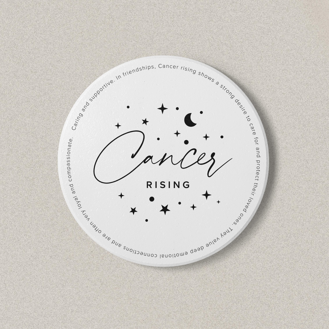 Cancer Rising Star Sign Cancer Rising Star Sign Coaster | Black and White Decor, Zodiac ...