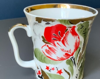 Lomonosov Imperial Porcelain Teacup: Vintage Tulip Design, LFZ
