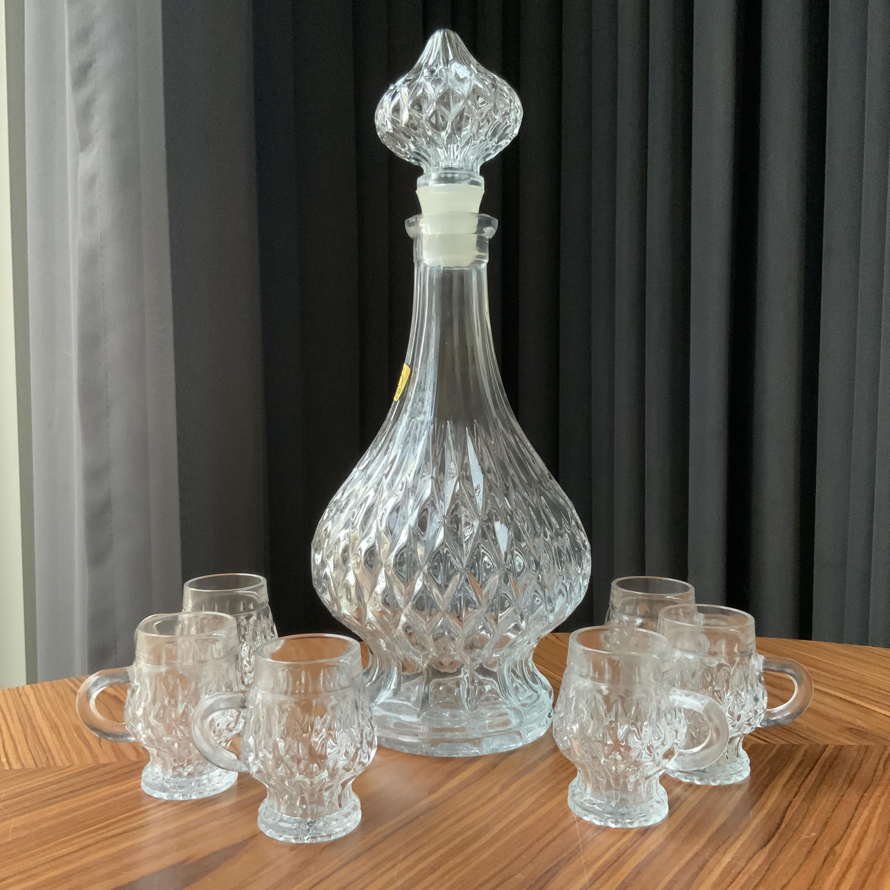 Superbe Grand Vase En Cristal Taillé Oberglas - Décor Floral, Vintage Autrichien