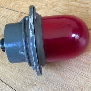 Industrial Pendant Light Vintage industrial - military  light  USSR pendant light  military USSR red signal light nautical,  outdoor lamp,