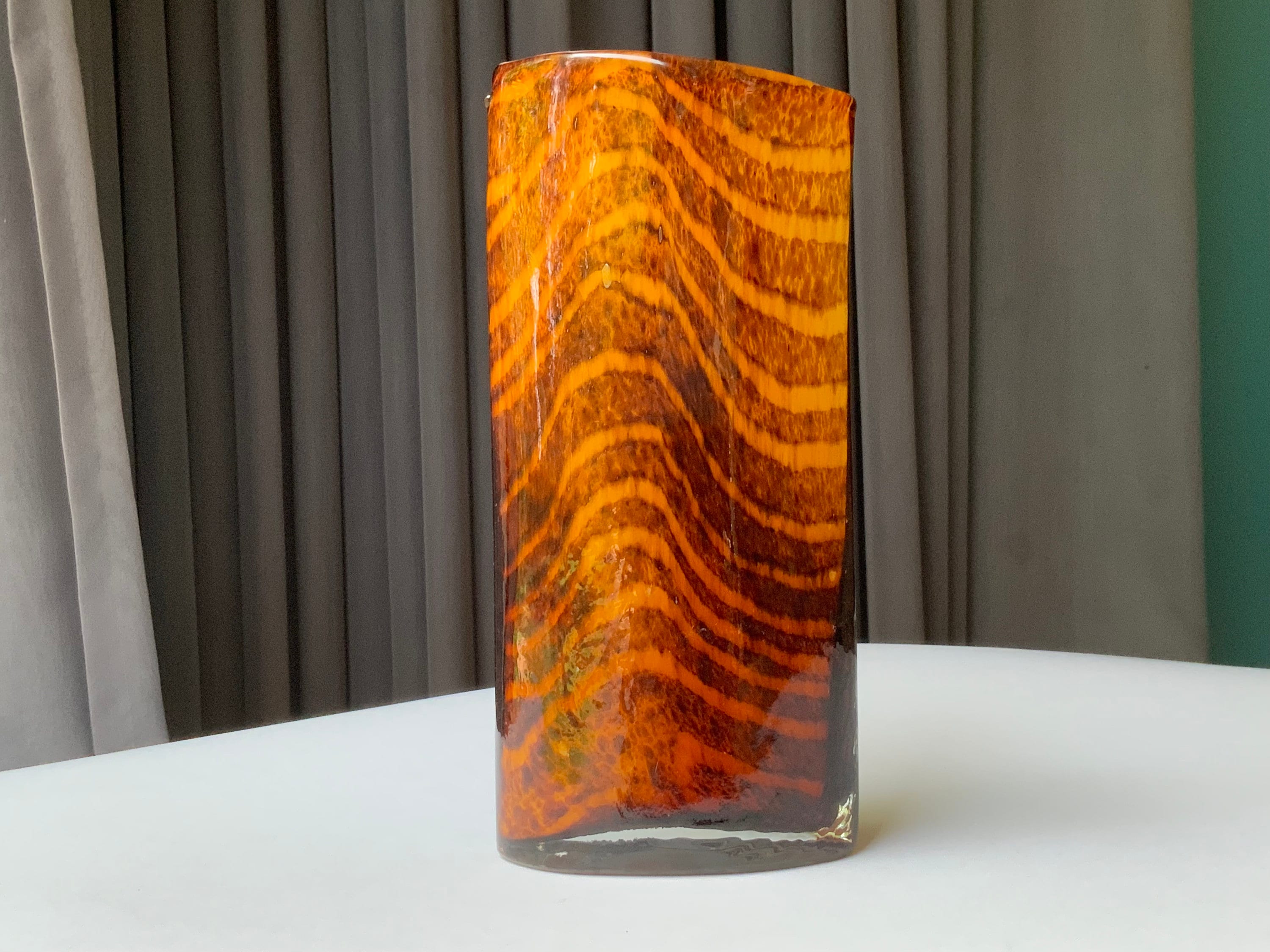 Animal Print Glass Vase Home Decor Vintage Housewares Flower Vase Tiger