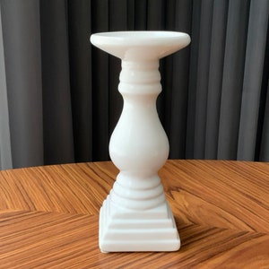 White Ceramic candle holder, Home decoration, 8.4in Tall Candle Holder