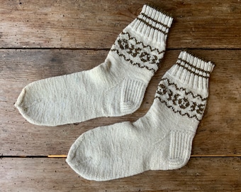 Hand-Knit Wool Socks: Latvian Organic Woolen Socks (EU 40-42)