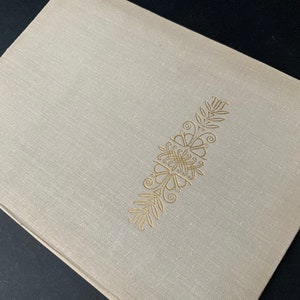 Porta-documentos, capa de decoração vintage letã em linho e ornamento báltico 1970 presente retrô Letônia Riga, tamanho grande.