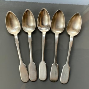Antique Silver Table Spoon, Serving Spoon Elegant Dinnerware 875, Set of 5 spoons