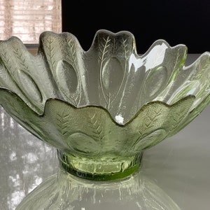GREEN GLASS Bowl, green VASE, Vintage Glass Vase Light Green Color