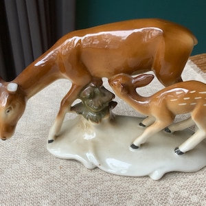 Art Nouveau Figurine of a deer and young