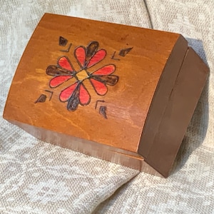 Vintage Hand Carved Wooden Box, Vintage Jewelry Box, Vintage Trinket Box, Unique Wooden Box, carved wood trinket box jewelry storage box