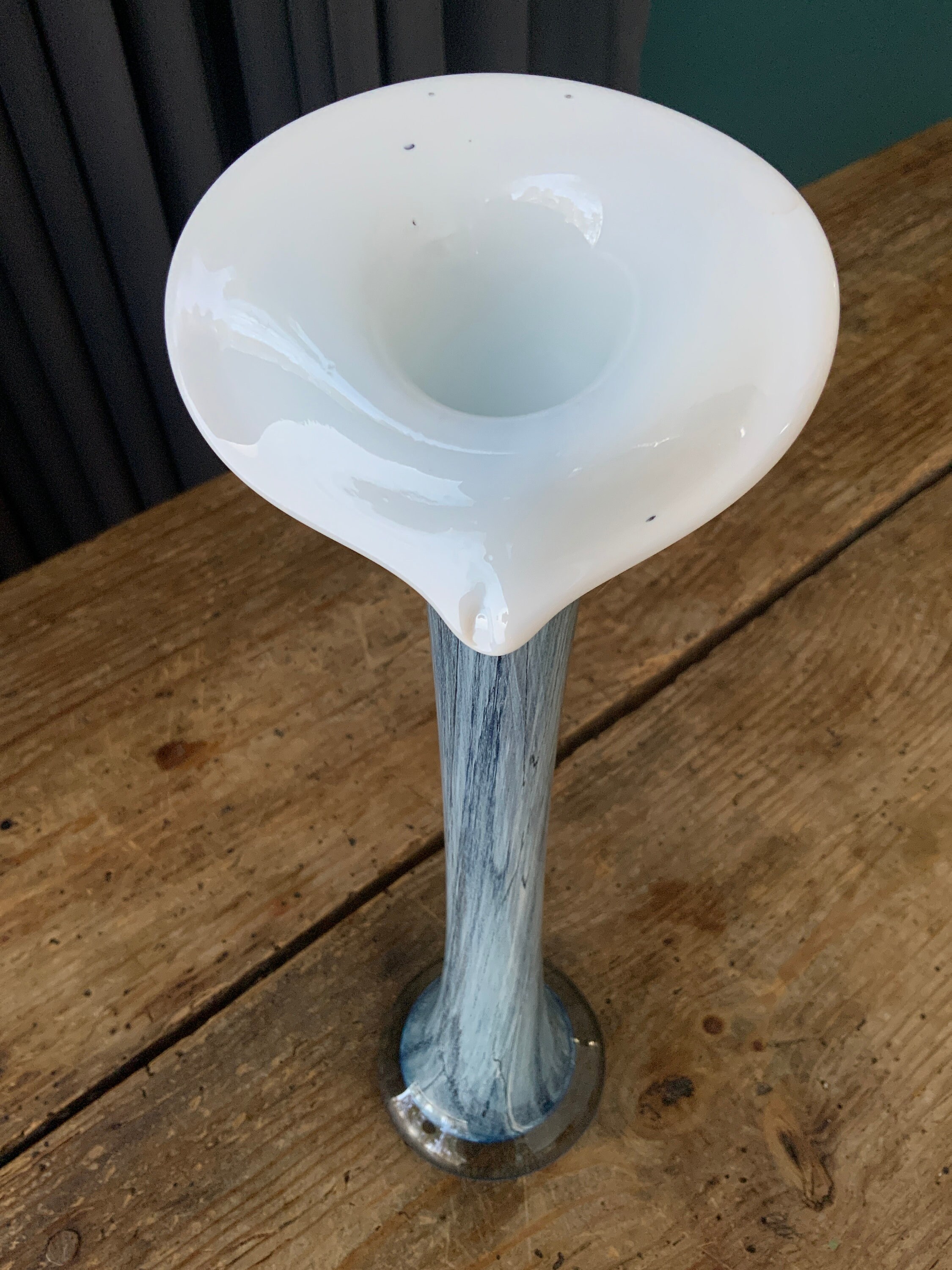 Calla Lily Jack in the Pulpit Blue White Vase Midcentury Etsy