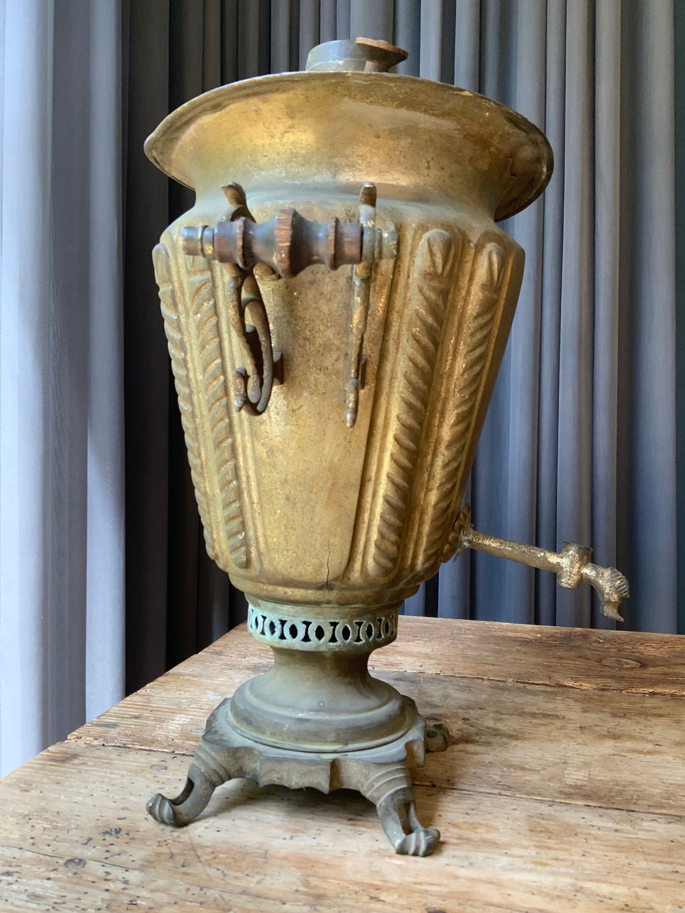 Antique Metal Samovar Tula, Circa 1900 by Shemarin, Non Antique Metal Samovar Tula, Circa 1900 by Shemarin, Non