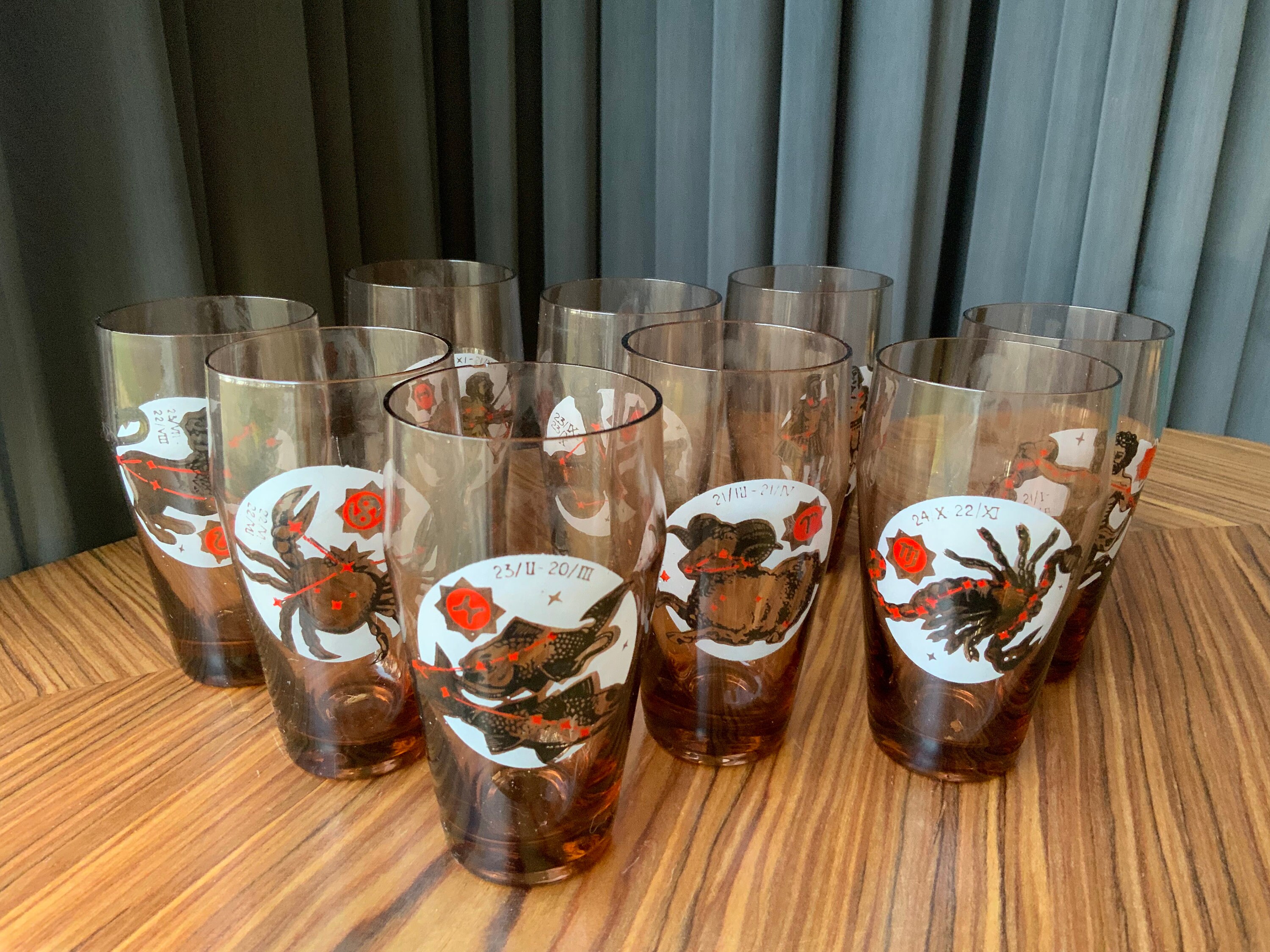 9 Glasses Zodiac Constellation Astrology Glassware Zodiac Etsy
