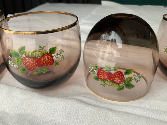 Set Di 2 Bicchieri Di Trasparente Con Motivi Di Fragola E