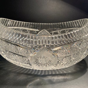 Crystal Glass Bowl 10.2&quot; length Dessert Bowl, Centerpiece, Bohemia Czech Crystal, Gift, Home decor, Wedding decor