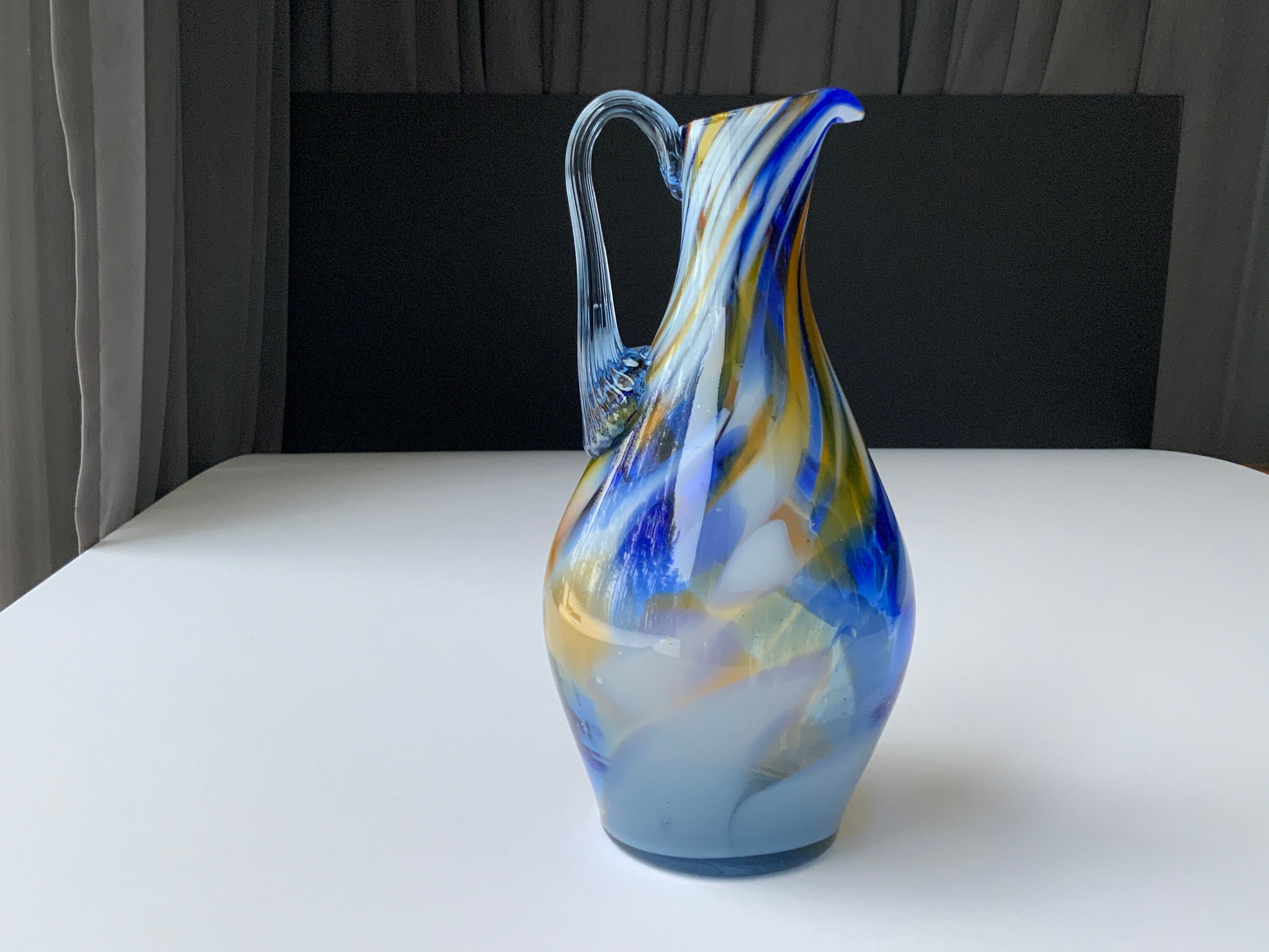 手吹きガラスピッチャー：ヴィンテージマルチカラーホーム