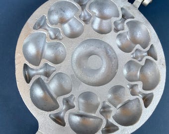 Vintage USSR Mushroom Cookie Mold, Metal Baking Form.  (# 555 )