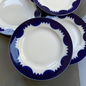 Vintage Riga Porcelain Plate: Cobalt Blue Dessert Plate, USSR 1970s