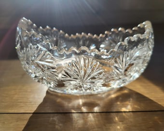 Vintage kristallsåsskål: Liten prydnadsskål i glas