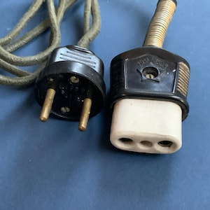 Vintage Power Cord Cable for Electric Samovar Kettle Iron Ceramic Samovar, Cloth-covered wire USSR, Soviet-era electric cord (# 555 )