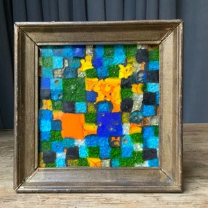 Vintage Fused Glass Wall Art: Handmade Abstract Decor