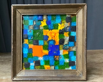 Vintage Fused Glass Wall Art: Handmade Abstract Decor