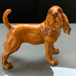 Lovely hunting dog statuette from resin-gypsum, gift for dog lover, Spaniel Figurine.