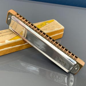 Vintage USSR Neva Harmonica, Children's Stainless Steel Soviet Instrument
