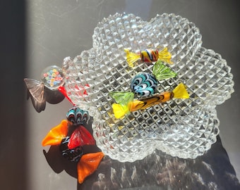 ヴィンテージガラスボウル、フリルエッジ - Etsy 日本