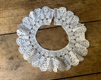 Handmade Crochet Collar: White Victorian Lace Neck Accessory
